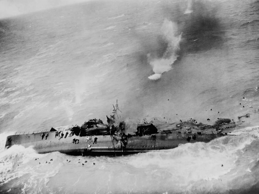 Final Moments of a Japanese Destroyer in the Pacific Ocean. Photo by the US Air Force.