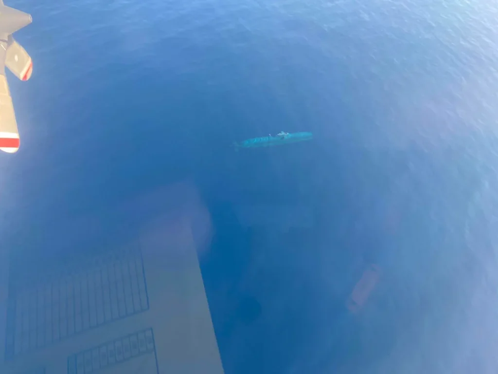 German U-boat spotted from the air