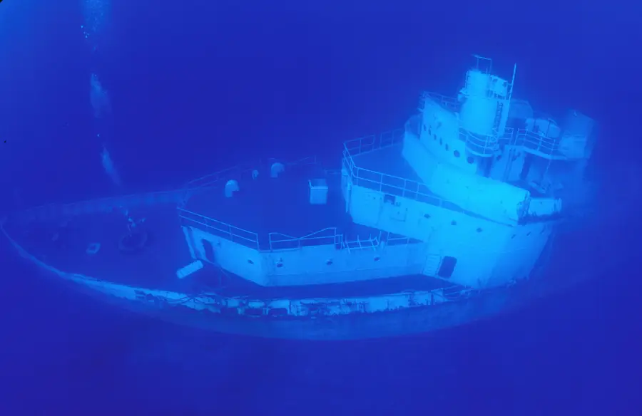 Sunken coast guard ship